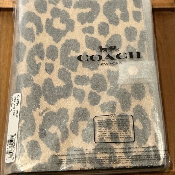 Coach Black and Gold Leopard Print Notebook - Picture 2 of 2